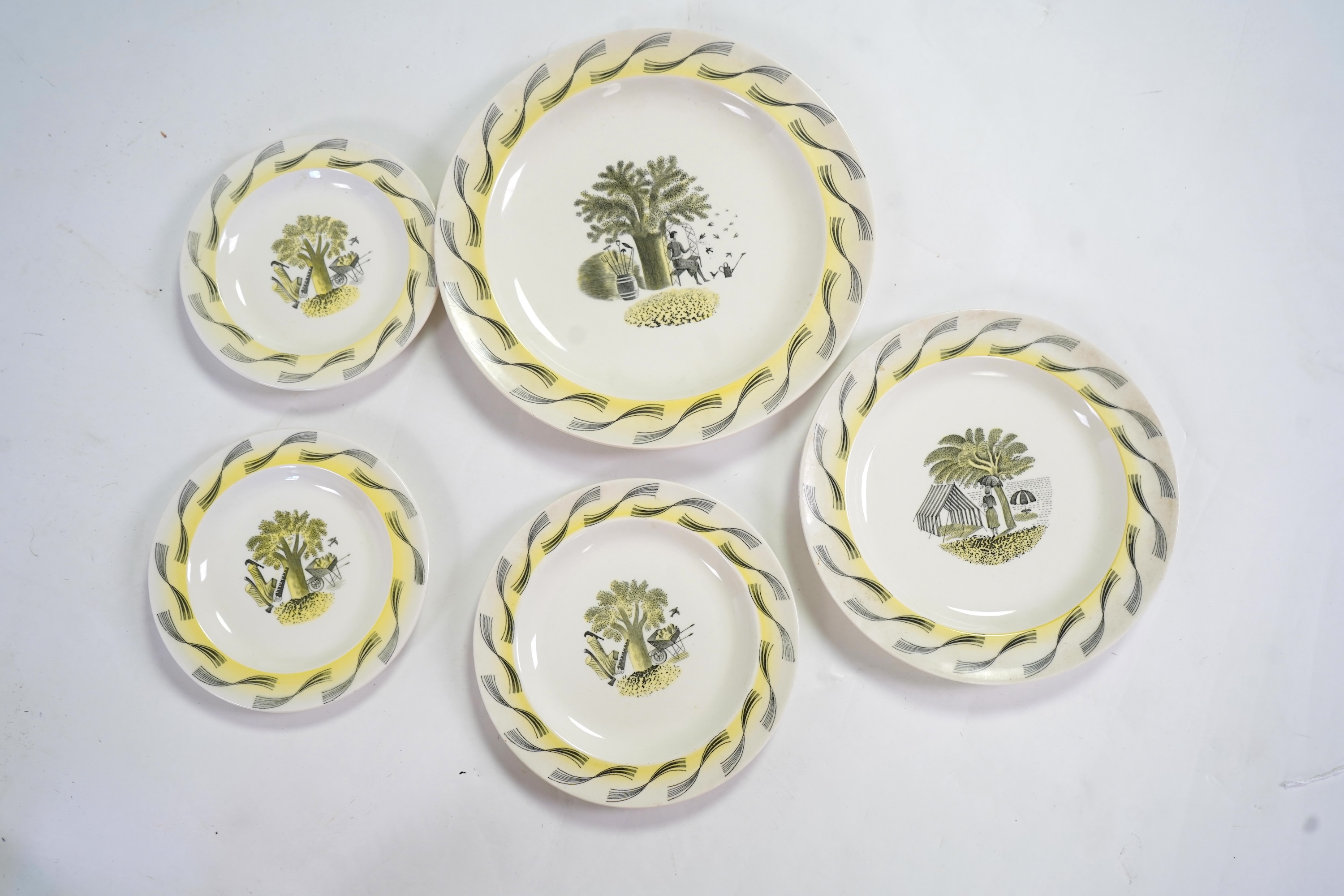 Eric Ravilious (1903-1942) for Wedgwood: A 'Garden' part dinner and tea service